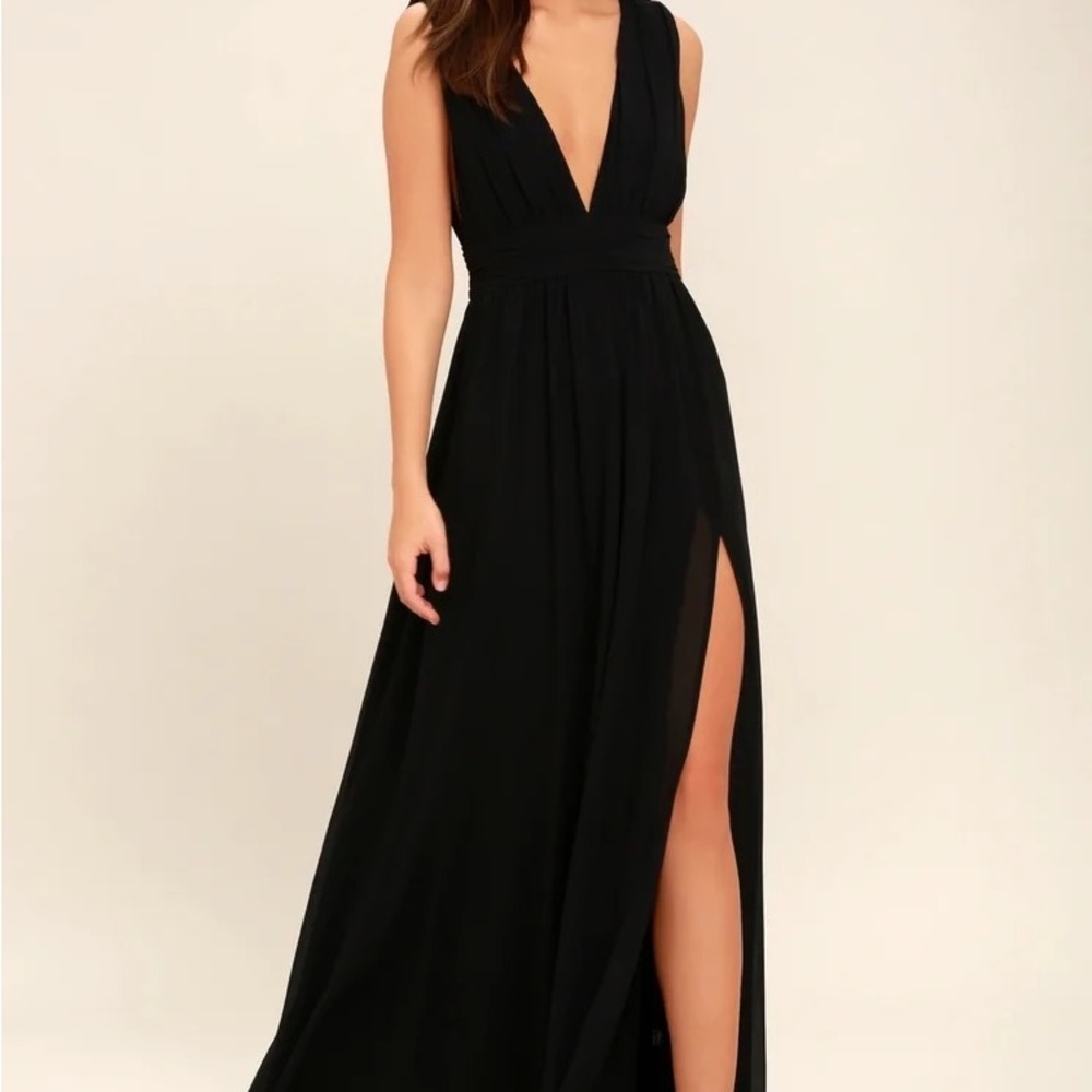 Lulus Heavenly Hues Black Maxi Dress